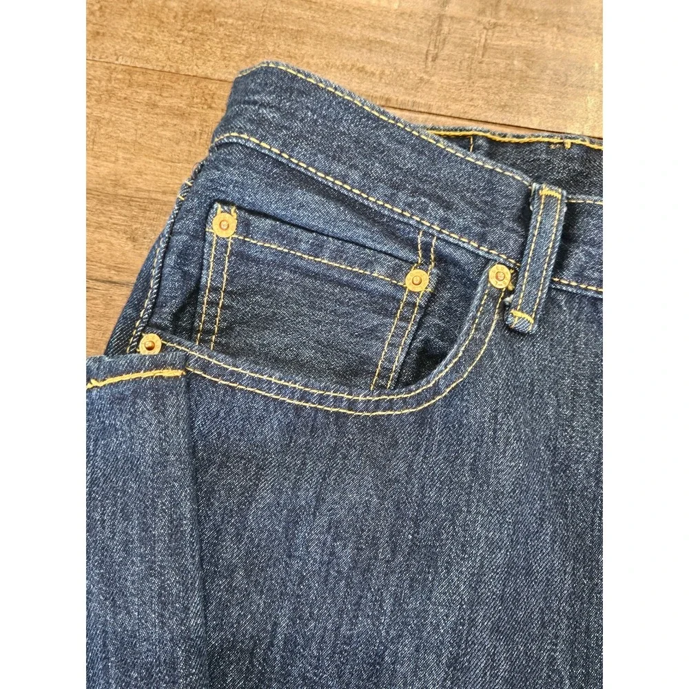 Levis 501 Original Fit Mens Dark Wash Indigo Straight Leg Jeans W38 L32